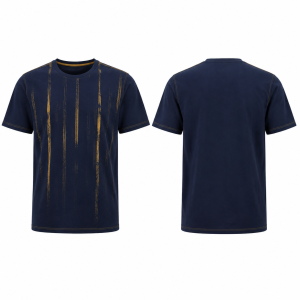 Navy and Gold Classic Crew Neck T-Shirt