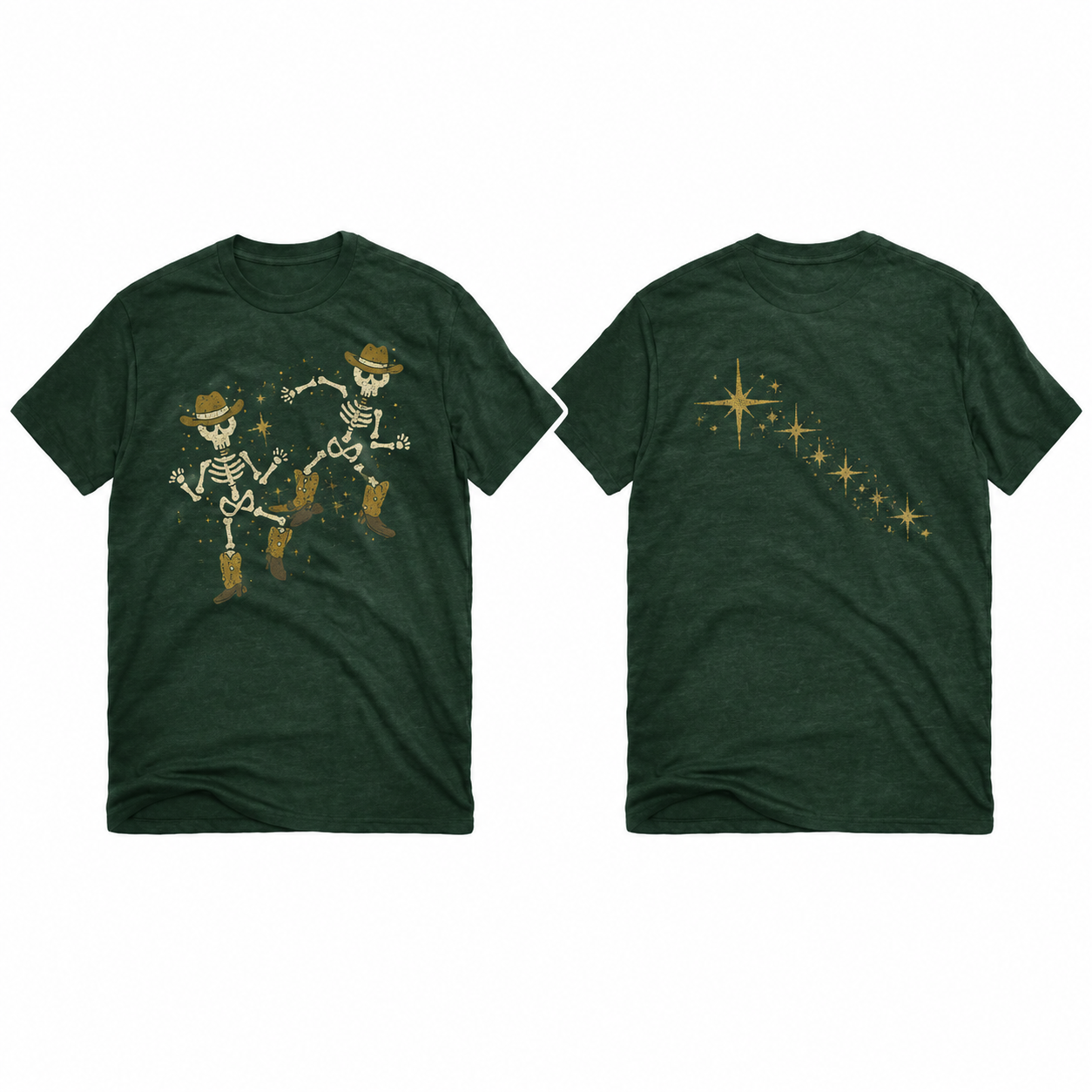 Forest Green and Gold Classic Crew Neck T-Shirt