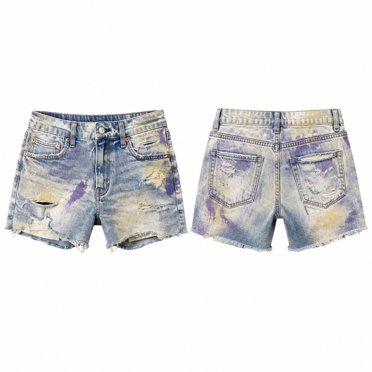 Gold and Purple Slim Fit Stretch Pants