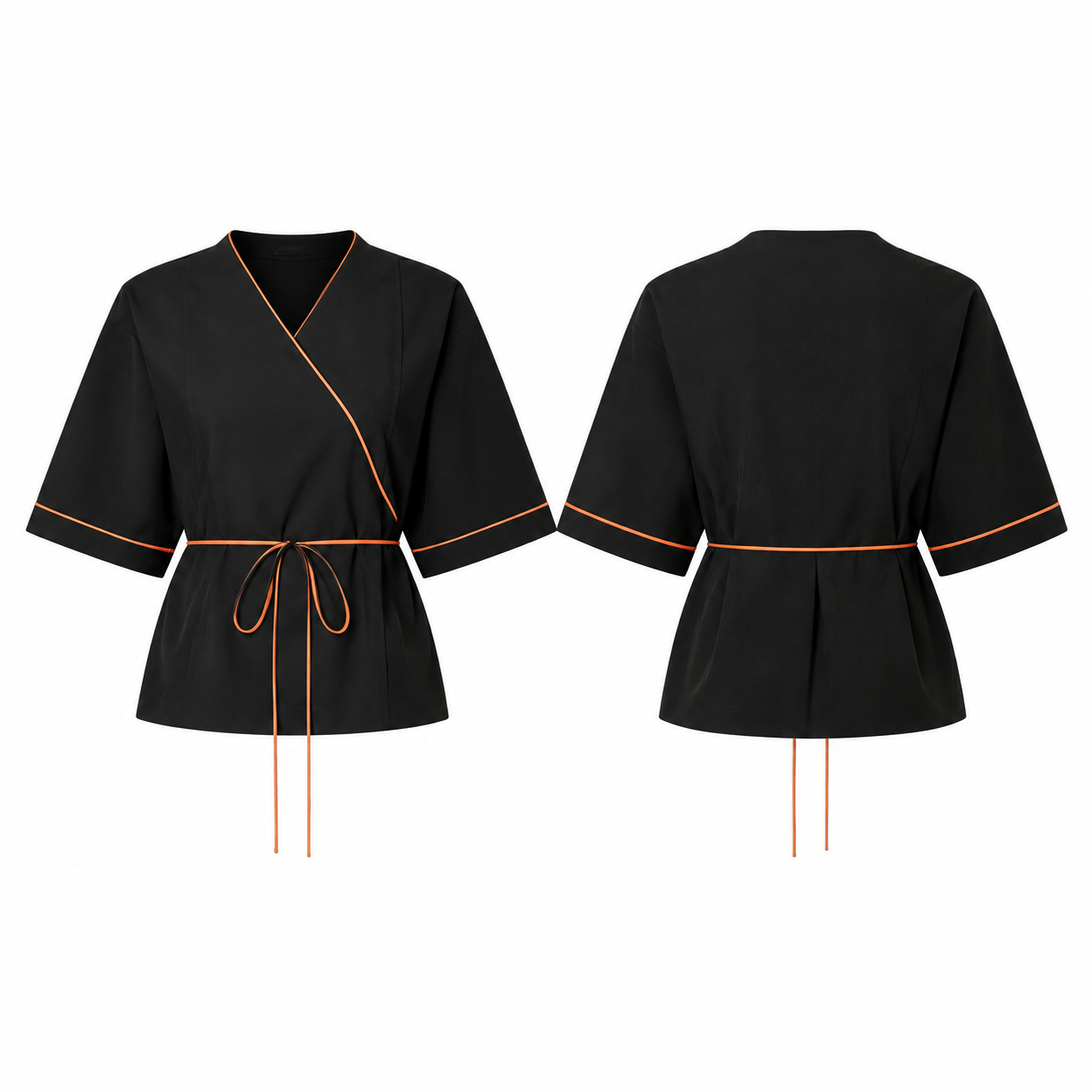 Black and Orange Long Sleeve Top