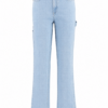 High-Rise Stonewashed Bootcut Jeans in Light Blue