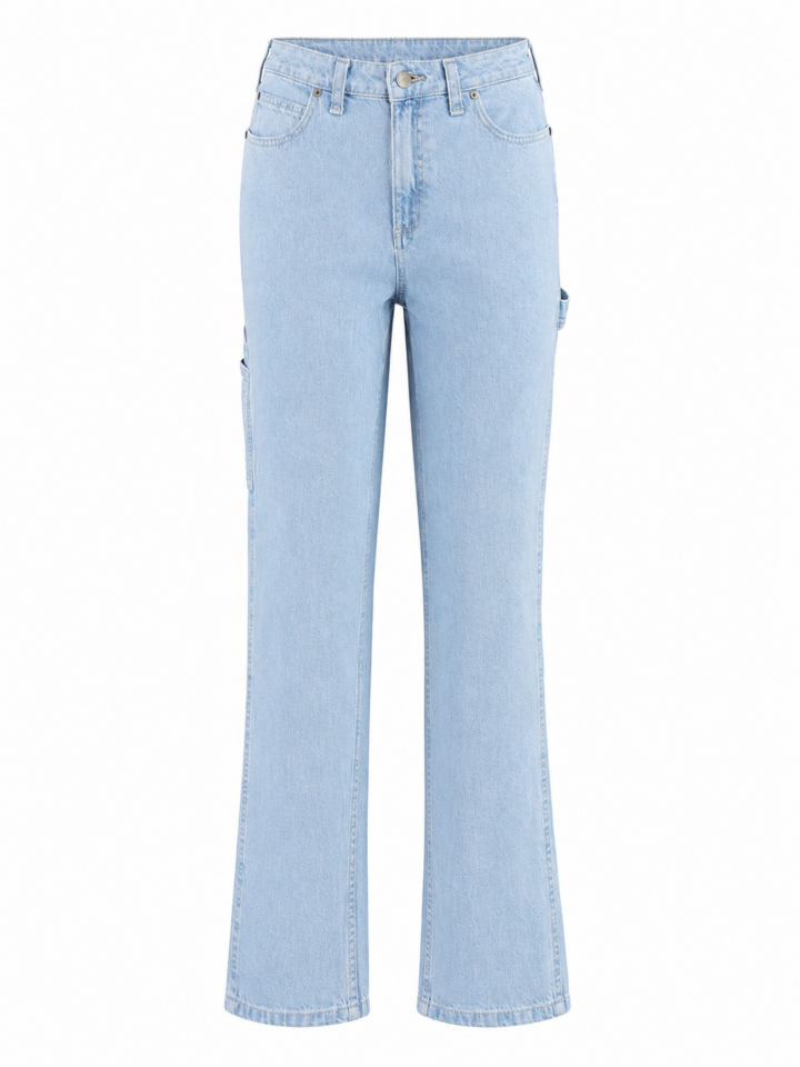 High-Rise Stonewashed Bootcut Jeans in Light Blue