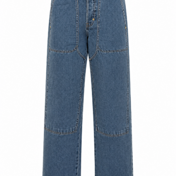 Medium Wash Paneled Wide-Leg Jeans