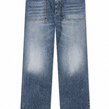 Medium Blue Straight-Leg Relaxed Jeans with Patch Pockets