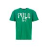 Green Short-Sleeve T-Shirt with White Chest Graphic