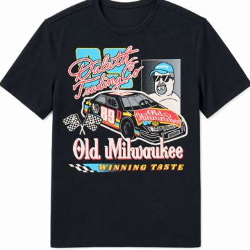 Black Retro Racing Graphic T-Shirt with Vintage Car Print