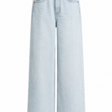 Light Wash Stonewashed Wide-Leg Relaxed Jeans