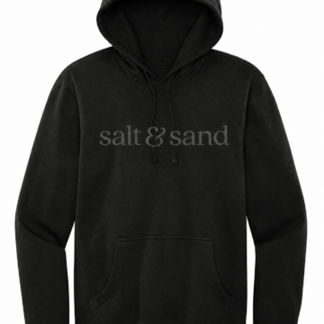 Black Pullover Hoodie with Subtle Text Print