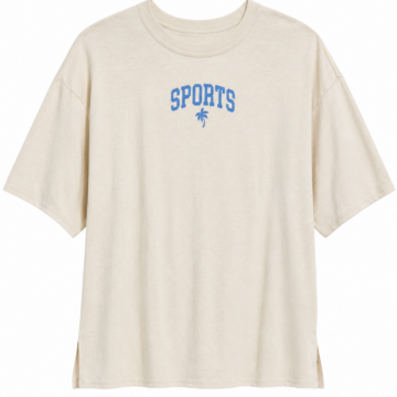Cream Oversized Heathered T-Shirt
