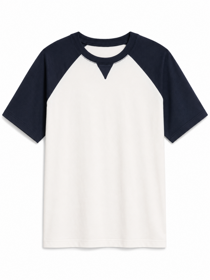 Cream and Navy Raglan T-Shirt – PhuRei Jeans