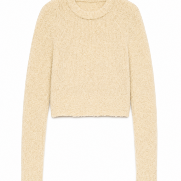 Cream Textured Cropped Sweater