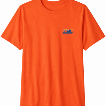 Bright Orange Crewneck T-Shirt with Small Logo