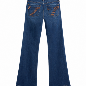 High-Rise Dark Indigo Wide-Leg Flare Jeans