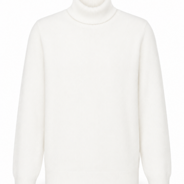 Off-White Relaxed-Fit Ribbed Turtleneck Sweater