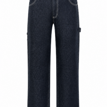 Dark Indigo Relaxed Straight-Leg Jeans with Utility Pocket