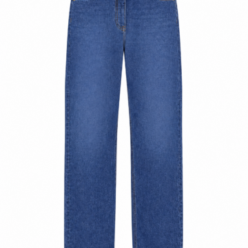 Mid Blue High-Rise Straight-Leg Jeans