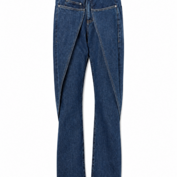 Dark Wash Asymmetric Paneled Straight-Leg Jeans