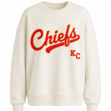 Off-White Oversized Crewneck Sweatshirt with Red Print
