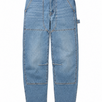 Medium Blue High-Rise Straight Leg Paneled Denim Jeans