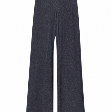 High-Waisted Wide-Leg Trousers in Dark Charcoal Grey