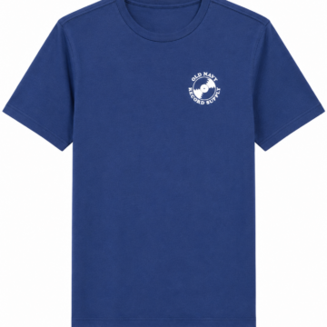 Solid Blue Short-Sleeve Crewneck T-Shirt with Left Chest Logo