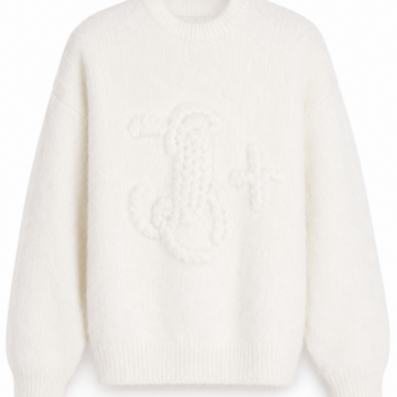 Off-White Oversized Cable-Knit Crew Neck Sweater