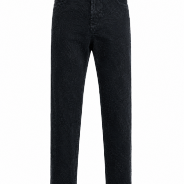 Washed Black High-Waisted Straight-Leg Jeans