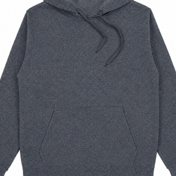 Heathered Dark Grey Relaxed Fit Pullover Hoodie
