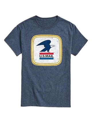 Heather Navy Vintage USPS Graphic T-Shirt