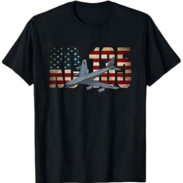 Black Distressed American Flag Aircraft T-Shirt