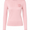 Light Pink Slim Fit Sweater with Floral Appliqué