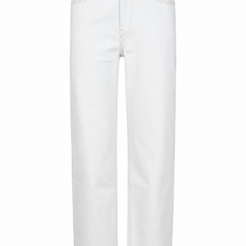 White Straight Leg Jeans with Copper Rivets