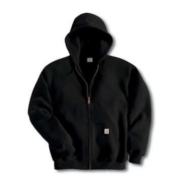 Black Full-Zip Oversized Hooded Sweatshirt