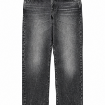 Grey-Black Washed Straight Leg Jeans