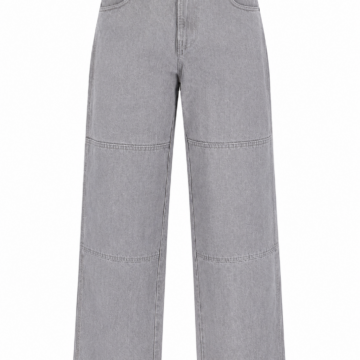 Light Grey Paneled Straight Leg Jeans