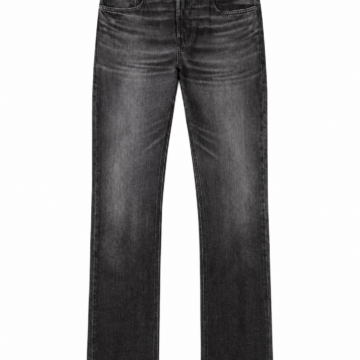 Black Faded Straight Leg Jeans
