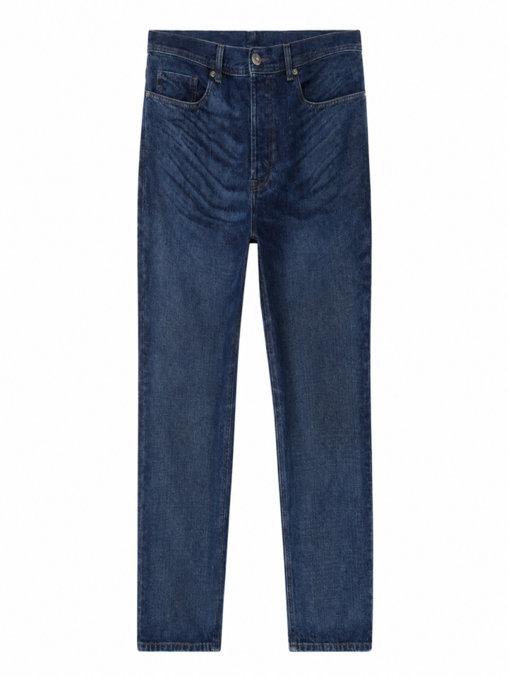 Dark Blue Straight Leg Jeans