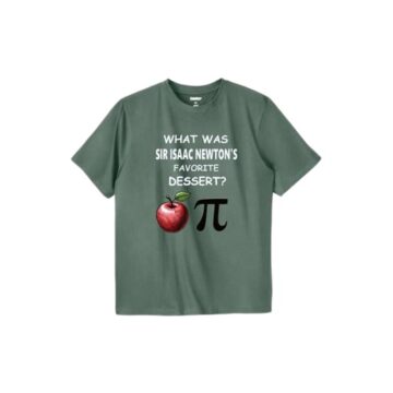 Olive Green Relaxed Fit T-Shirt with Apple Graphic